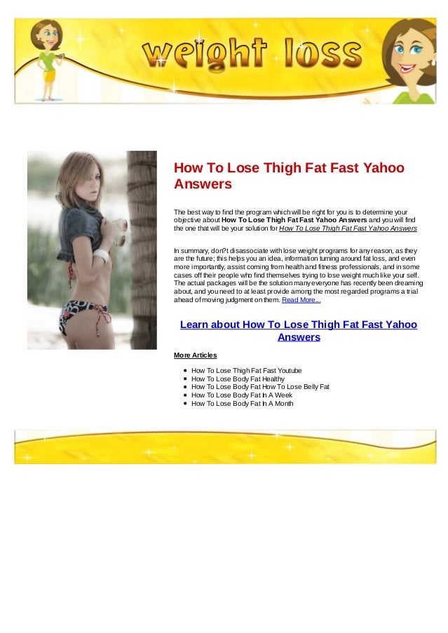 fastest way to lose body fat yahoo answers